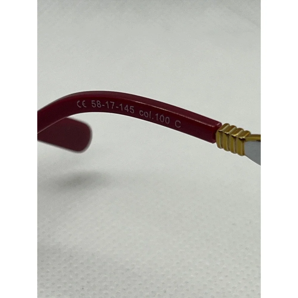 Porta Romana Rimless Sunglasses Purple Pink Gradient Lens Gold Accents‎ Fashion